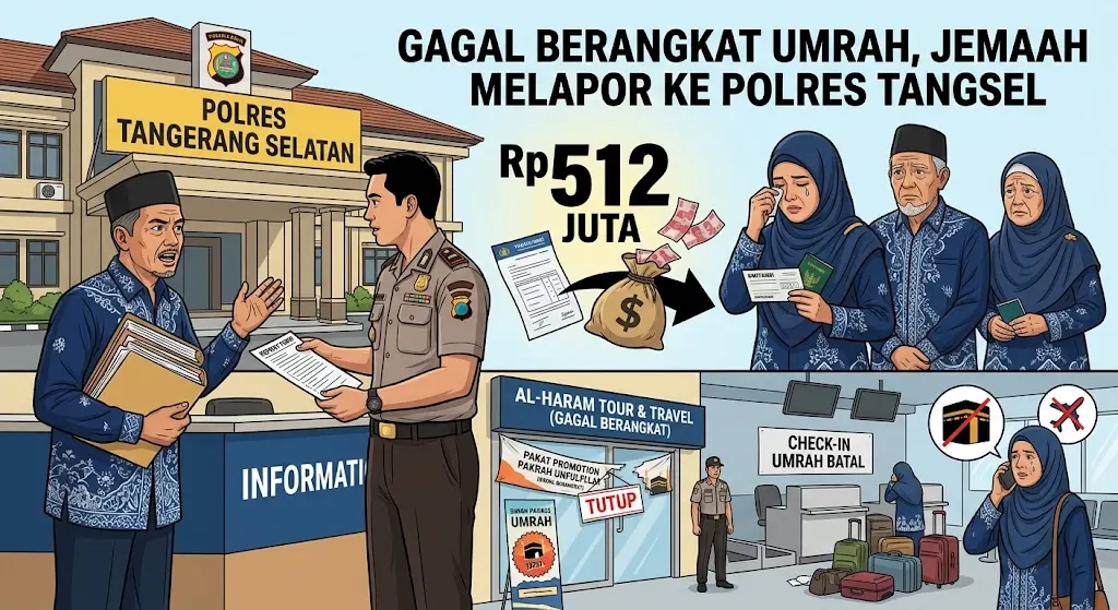 ilustrasi gambar jamaah umrah