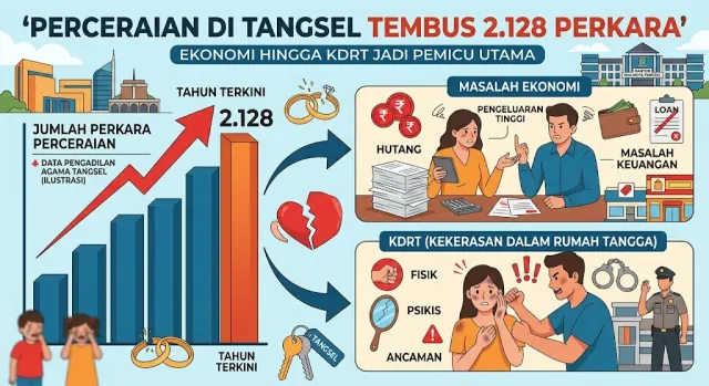 Perceraian di Tangsel Tembus 2.128 Perkara, Ekonomi hingga KDRT Jadi Pemicu